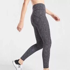 Athleta Lightning Static 7/8 Tight Women's Small Black Nylon Stretch‎ High-Waist